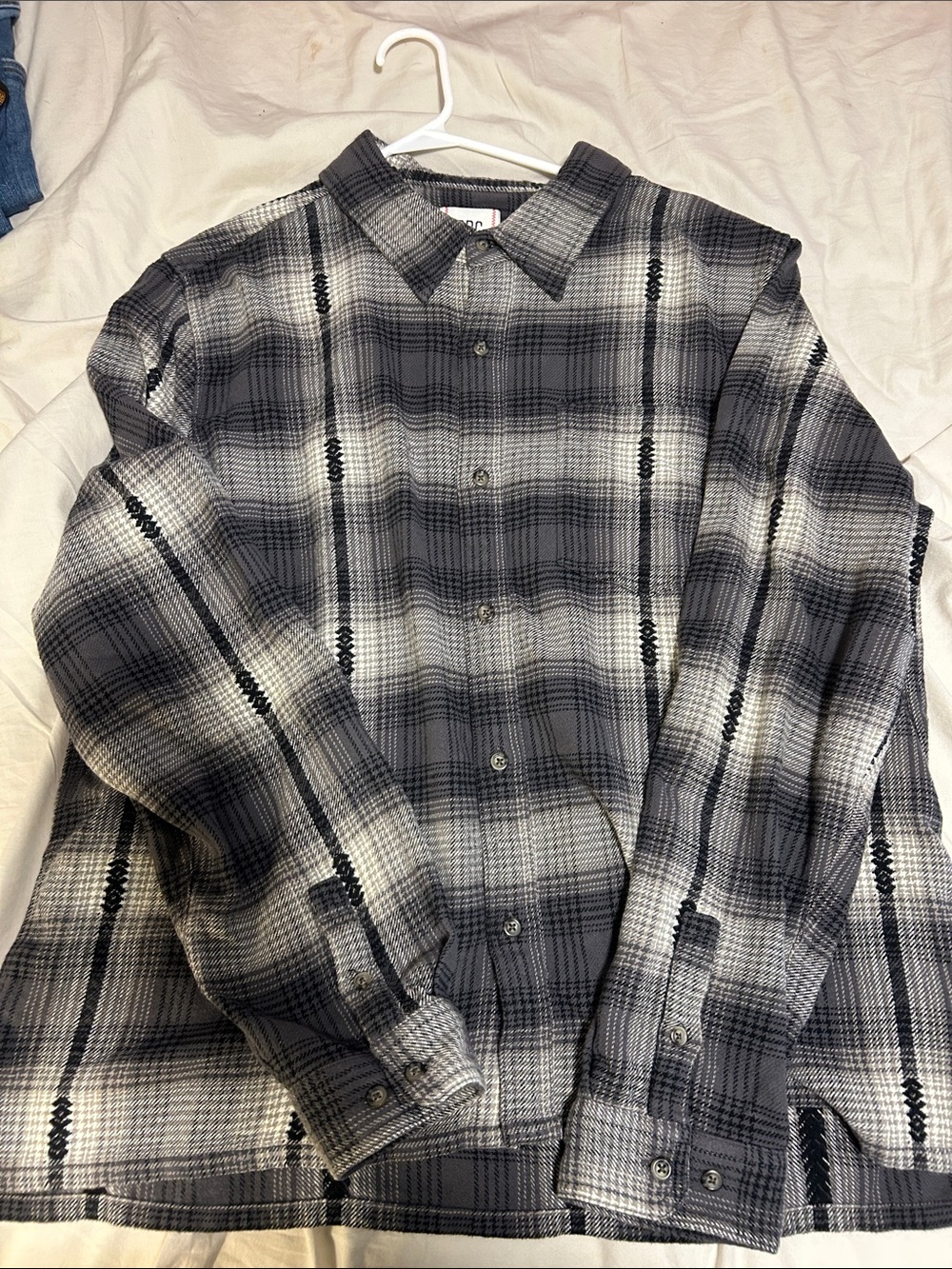 BDG Men’s Black and Flannel Shirt Size L